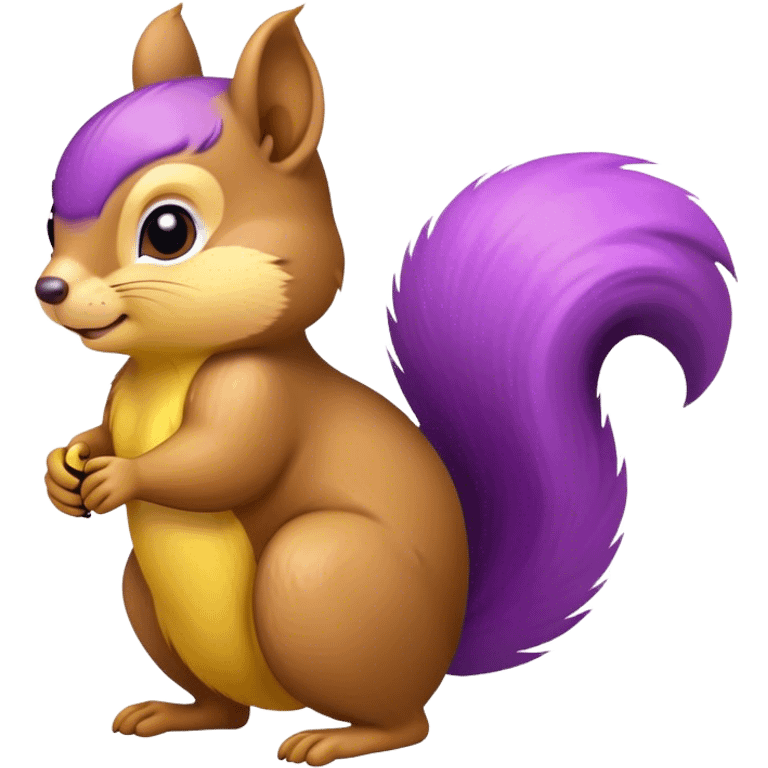 Squirrel with a purple tail and yellow body  emoji