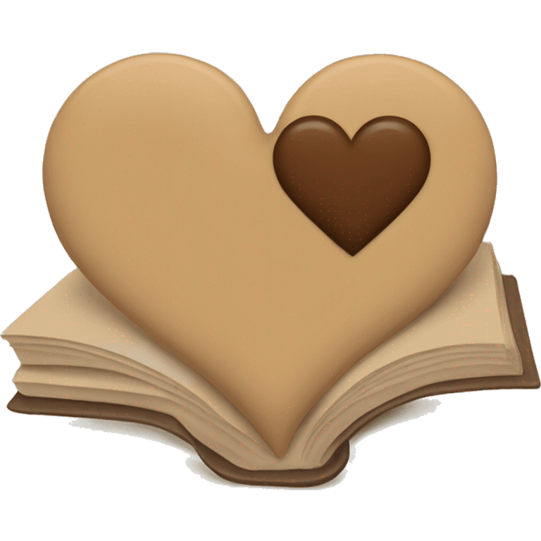 beige books and brown heart emoji