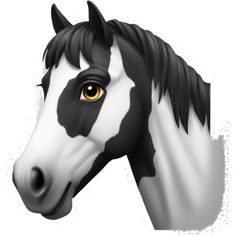 A black and white horse emoji