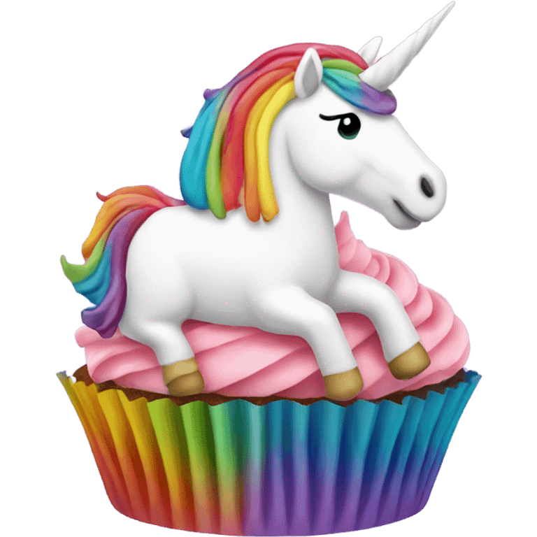 Unicorn rainbow cupcakes emoji