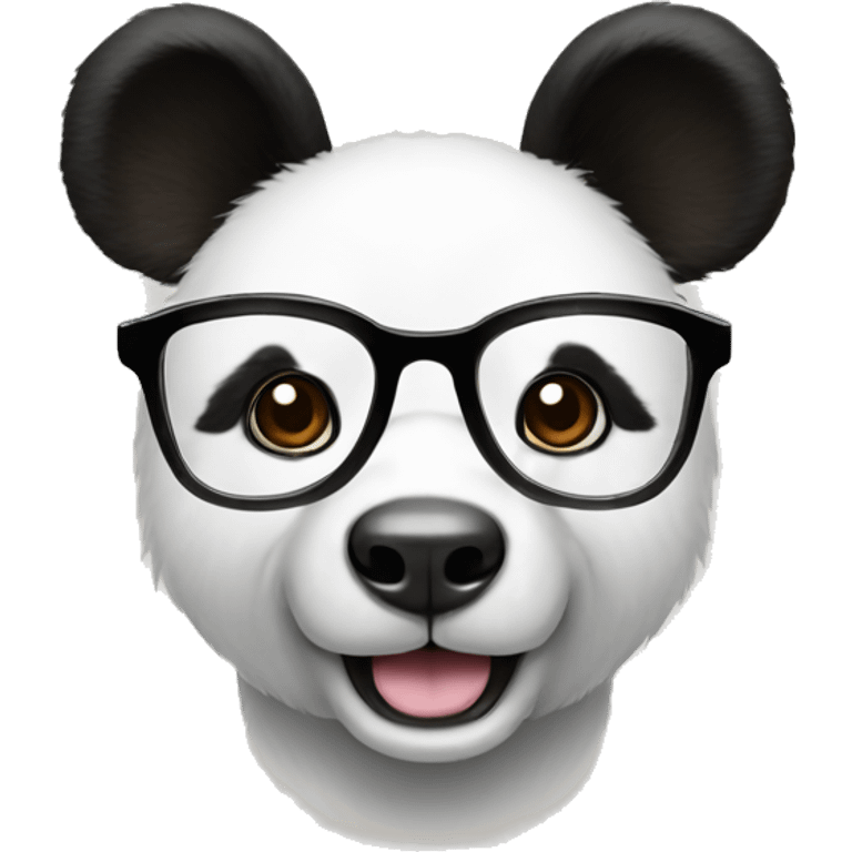 Panda with dog ears wearing glasses emoji