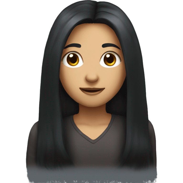 long dark hair  emoji