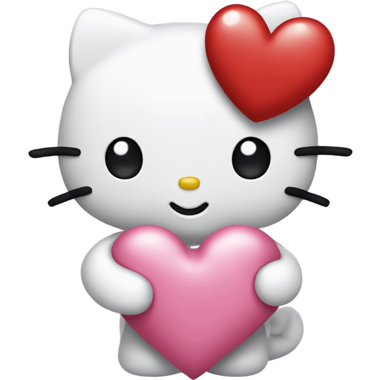 hello kitty holding a heart emoji