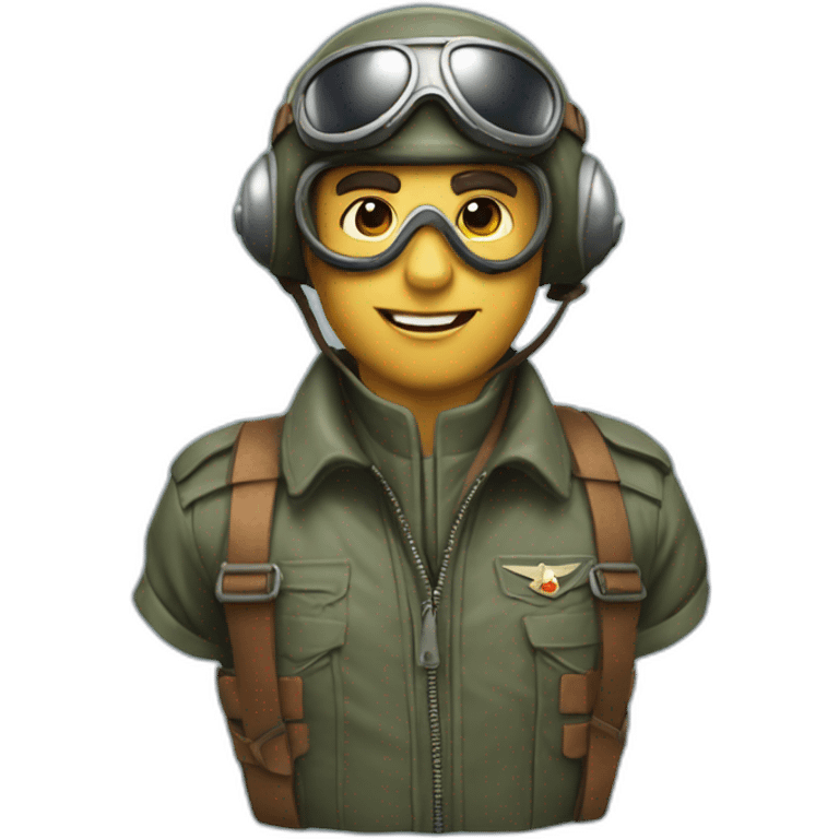 a 1940's air force pilot, with a leather helmet and goggles on his  head emoji