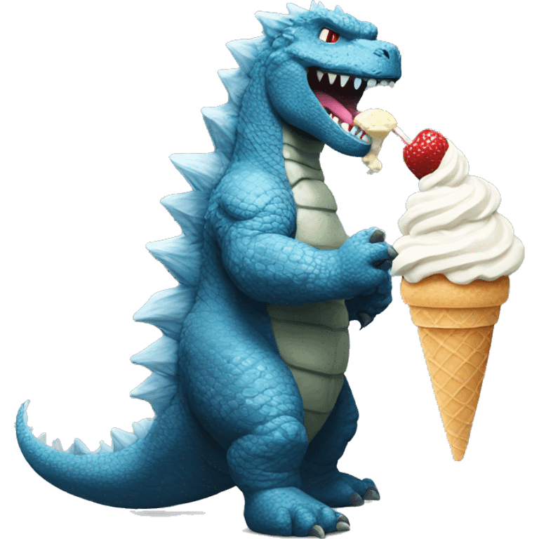  Godzilla eating ice cream emoji