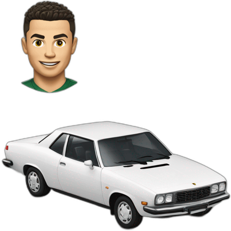 Ronaldo sur une voiture emoji