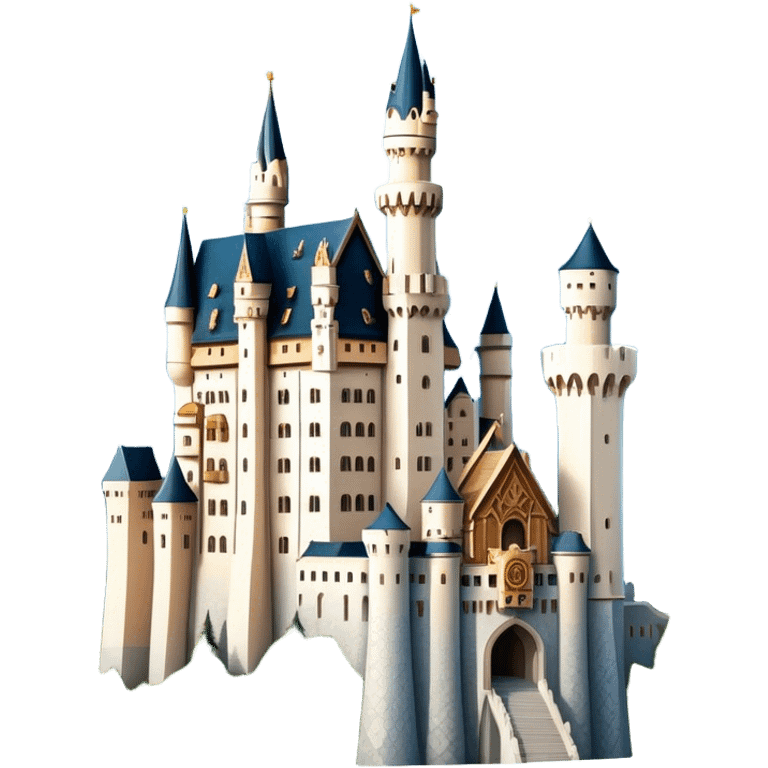 Cinematic Realistic Neuschwanstein Castle Landmark Emoji, depicted as the fairy‚Äêtale castle set against a mountainous backdrop rendered with dramatic lighting and intricate textures. emoji