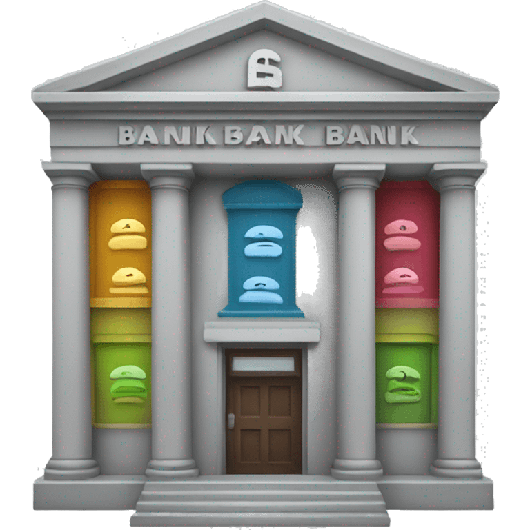 multi-colored bank emoji