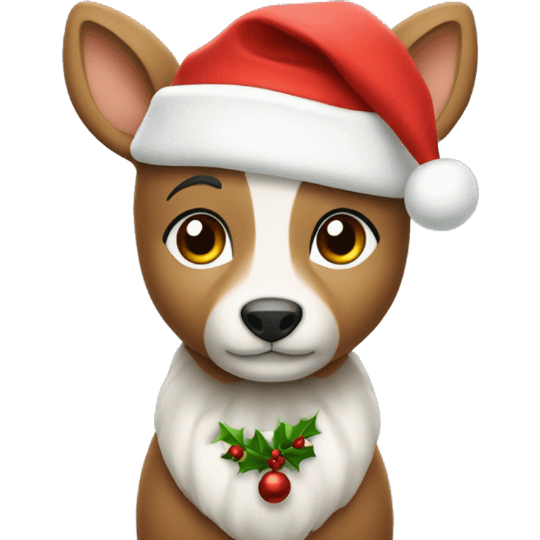 cute dear with christmas vibe emoji