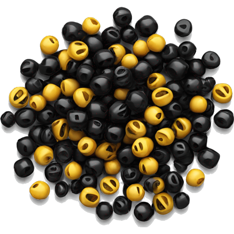 small pile of black plastic beads emoji