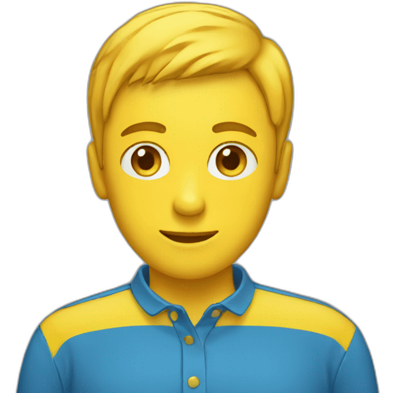 Blue shirt with horizontal yellow mid band  emoji