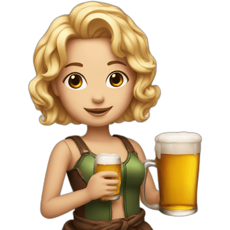 doll with beer emoji