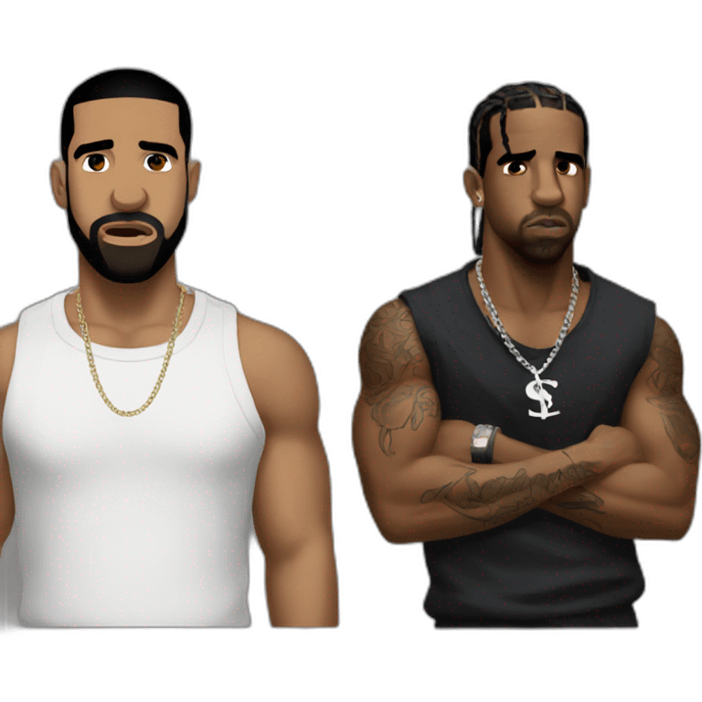 drake with travis scott angry emoji