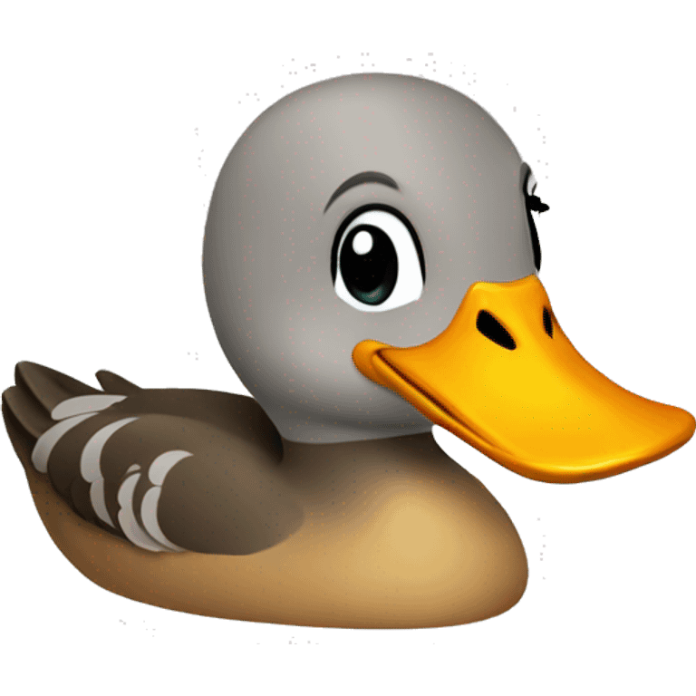 a pleasant duck emoji