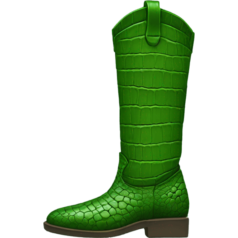 green alligator leather boots emoji