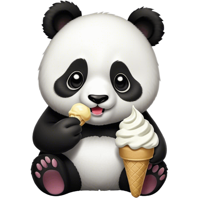 Panda eating ice cream emoji