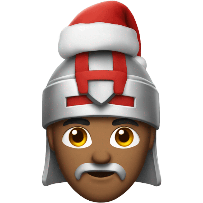 spartan male wearing santa hat emoji