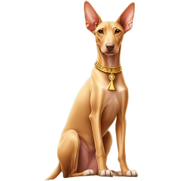 Egyptian pharaoh hound on a pyramid top emoji