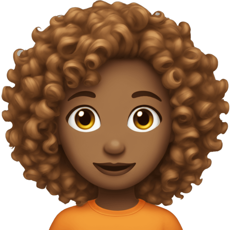 orage curly hair gitl emoji