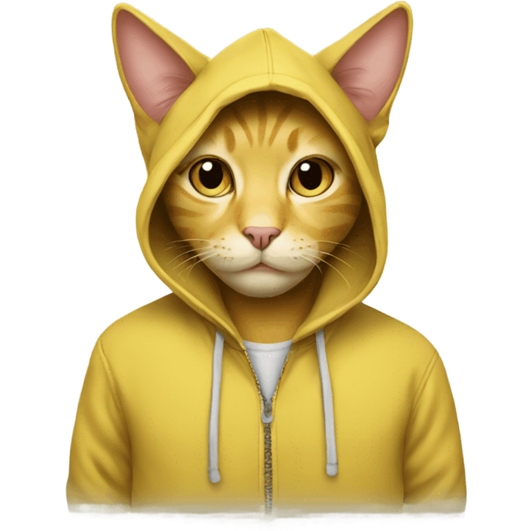 yellow cat with hoodie emoji