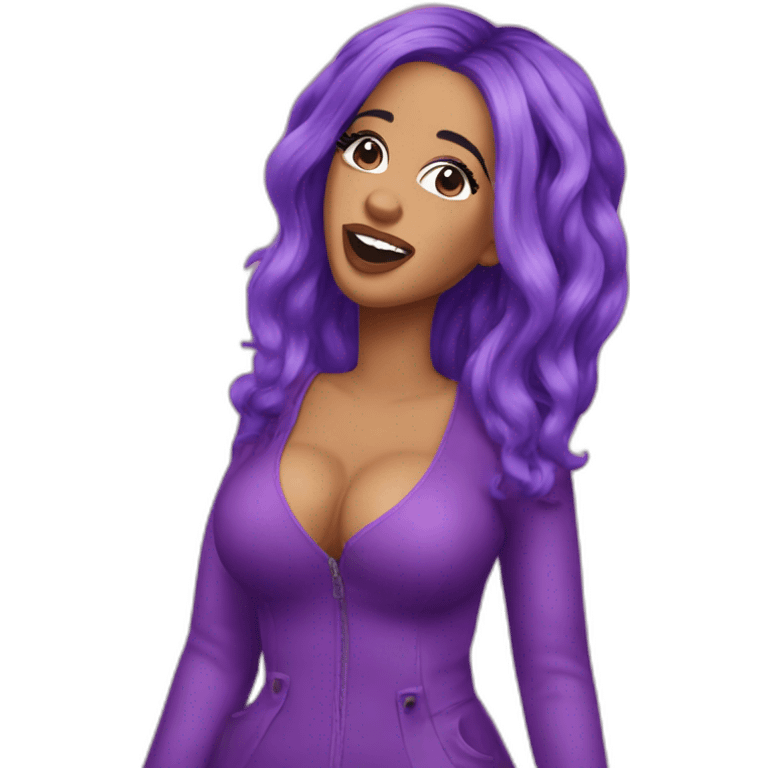 Cardi b purple hair emoji