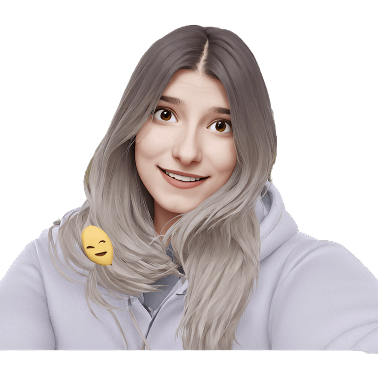 smiling girl enjoying nature emoji