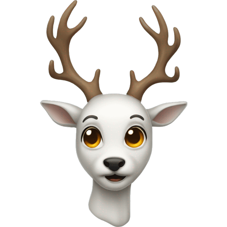 A deer wearing a ghost costume emoji