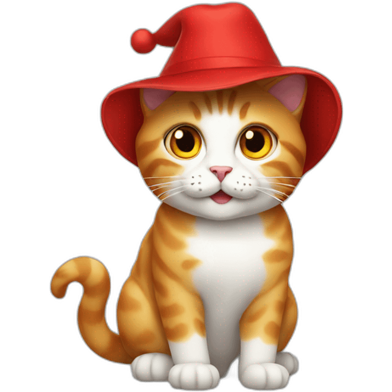 Cat with a red hat emoji