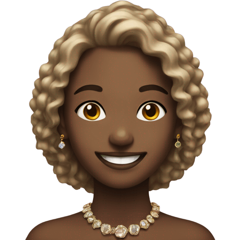 smiling girl with jewelry indoors emoji