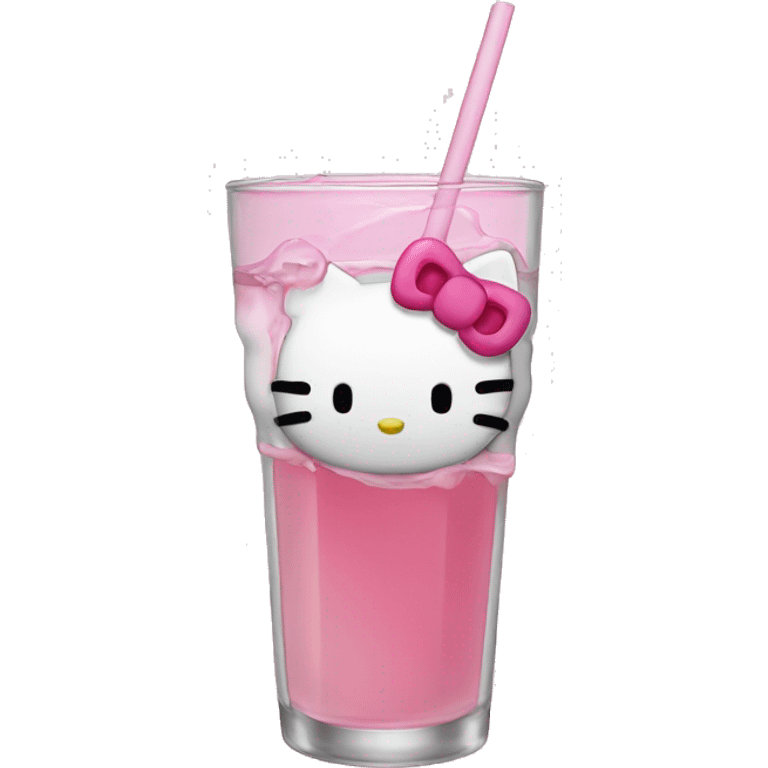 Hello kitty drinking  emoji