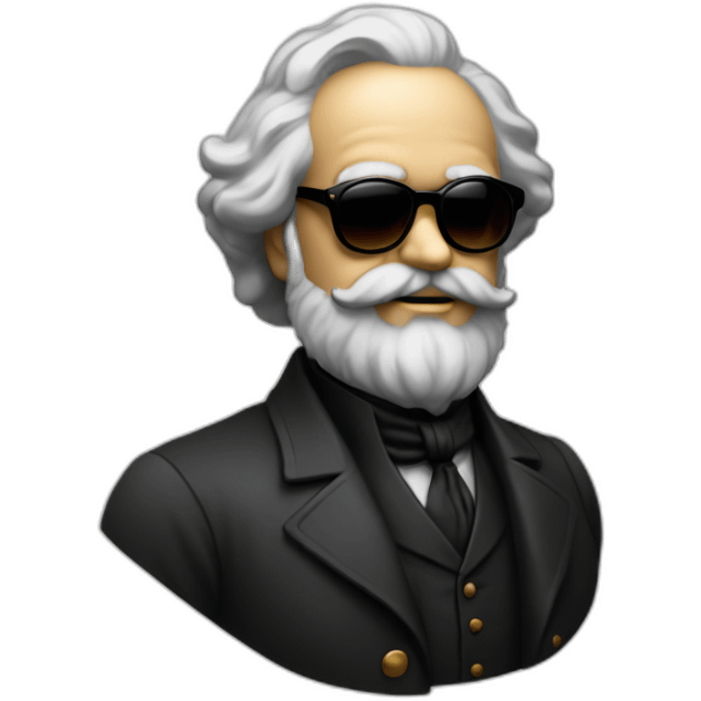 Karl Marx confident in sunglasses smiles emoji