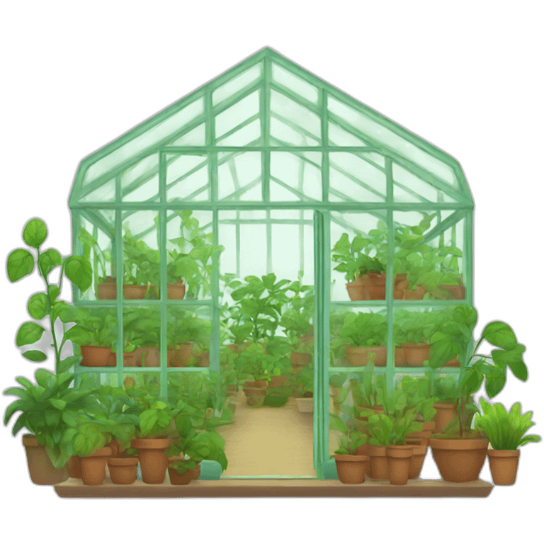 Greenhouse with plants emoji