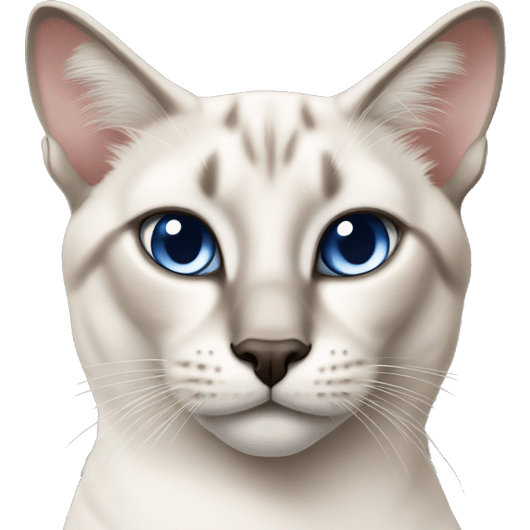 White lynx point Siamese cat face  emoji