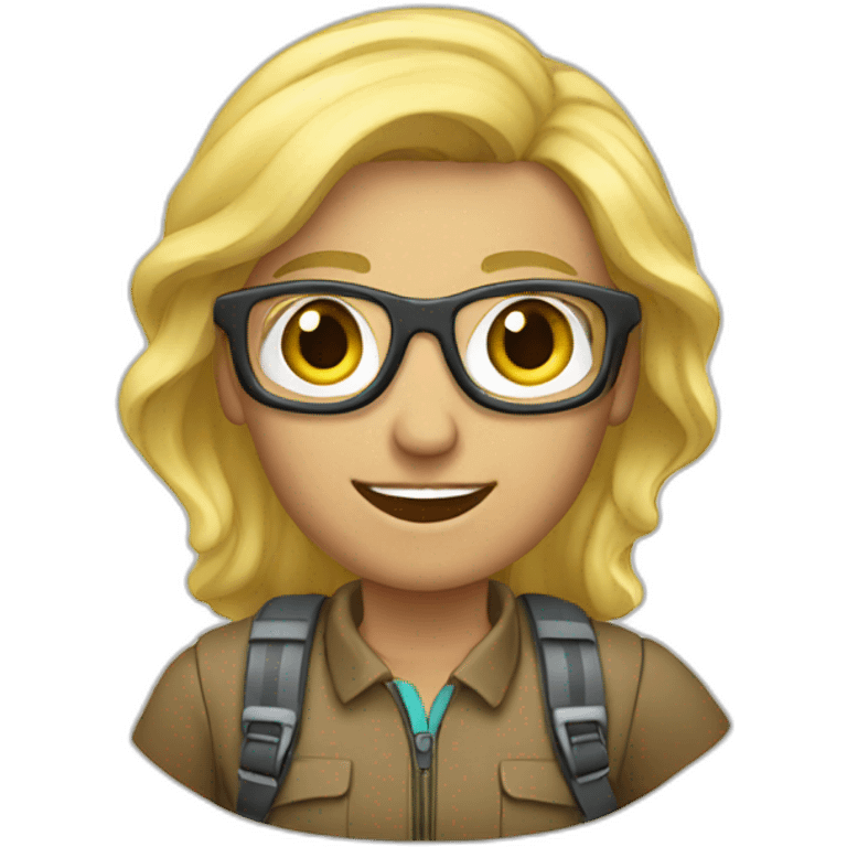 -A blond hiker entrepreneur emoji