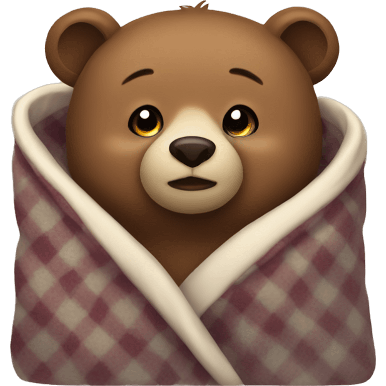 bear cozy in blanket emoji