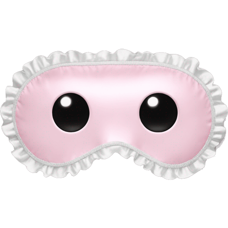 Light pink Frilly satin sleep mask no eyes emoji