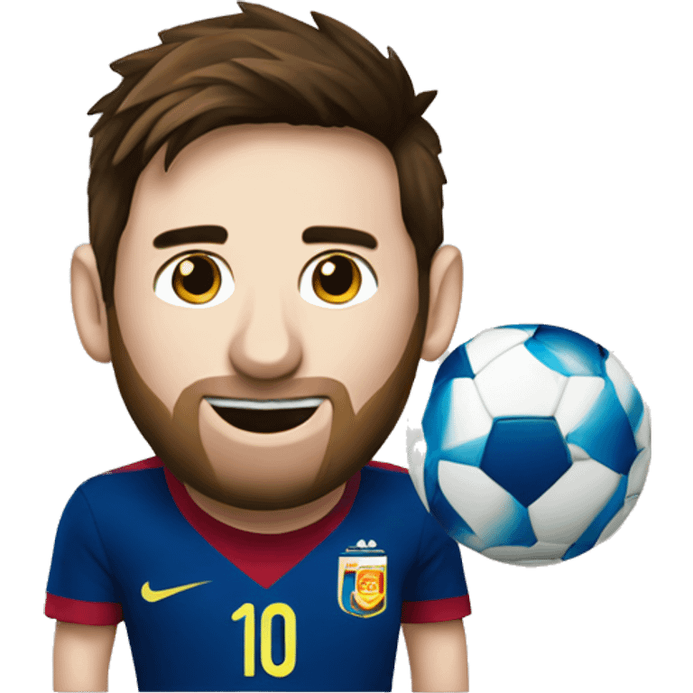 messi with the world cup emoji