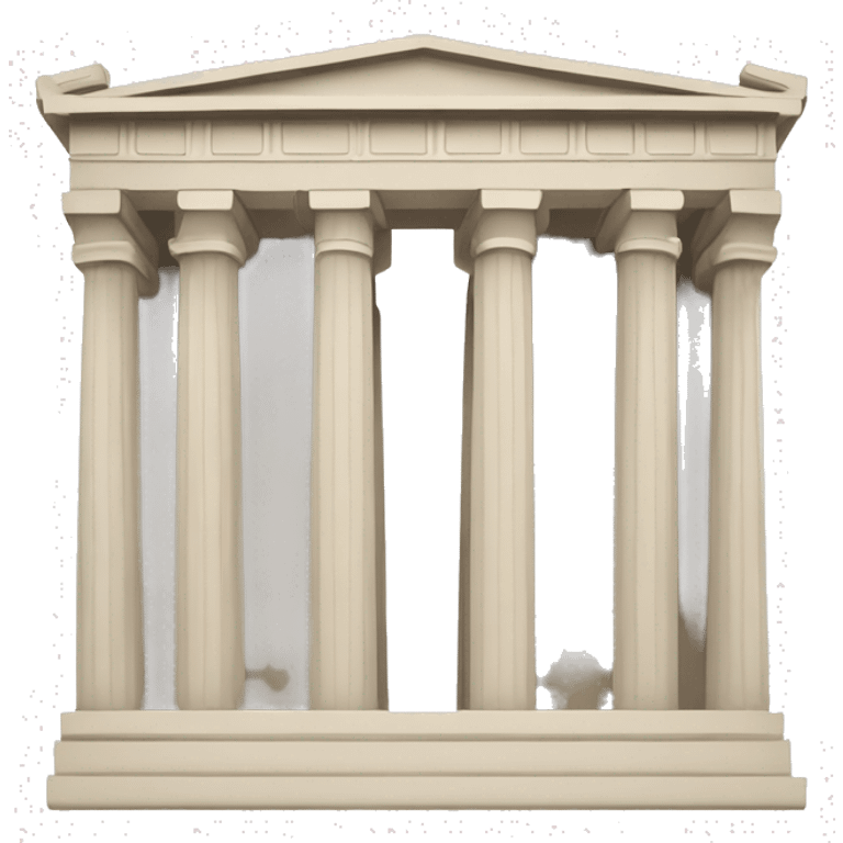 Greek parthenon bank emoji Logo, with exactly two pillars, minimalist emoji