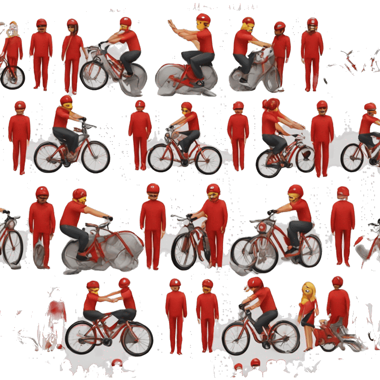 group fun bike ride red emoji