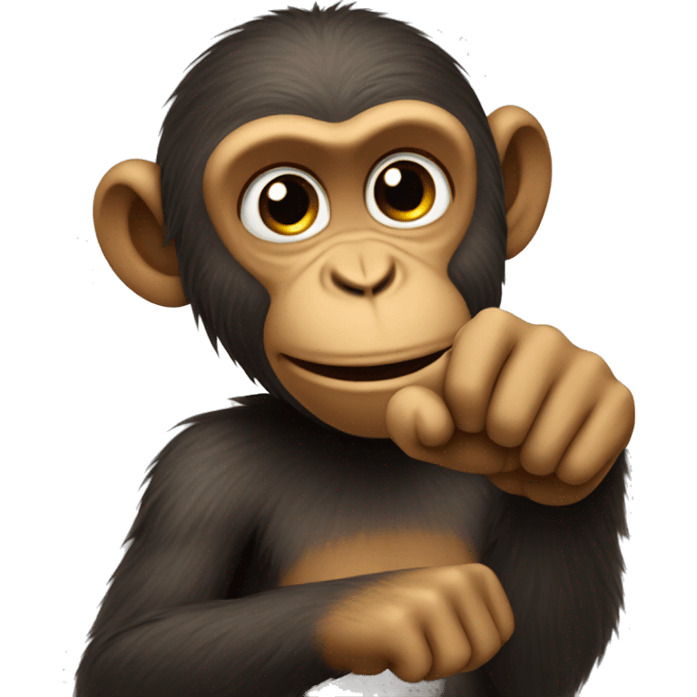 monkey holding up finger emoji