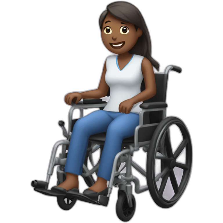 a woman in a wheelchair who loves choclet emoji