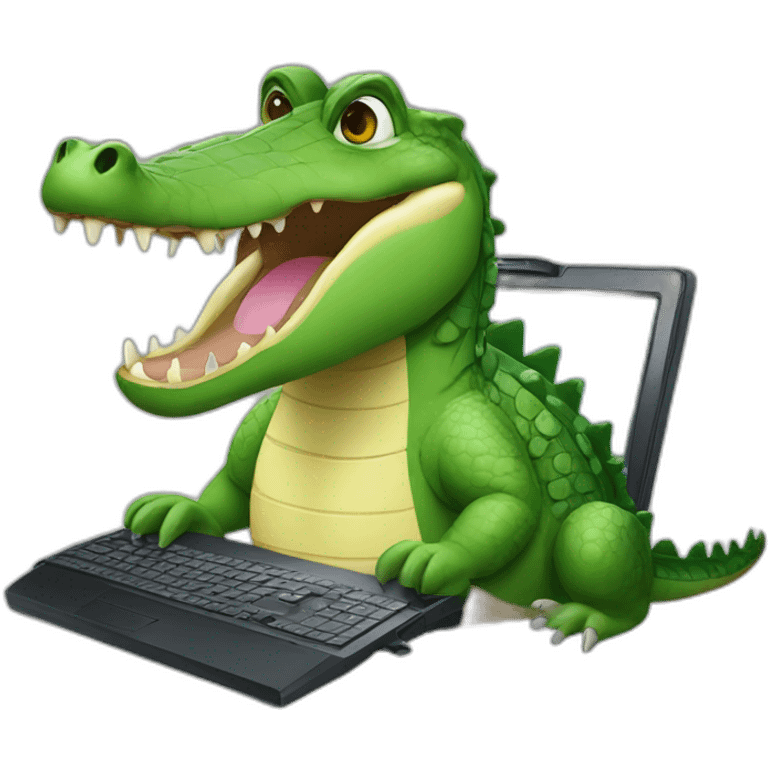 Crocodile use a pc emoji