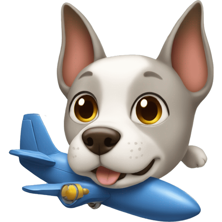 Dog flying on a cat plane  emoji