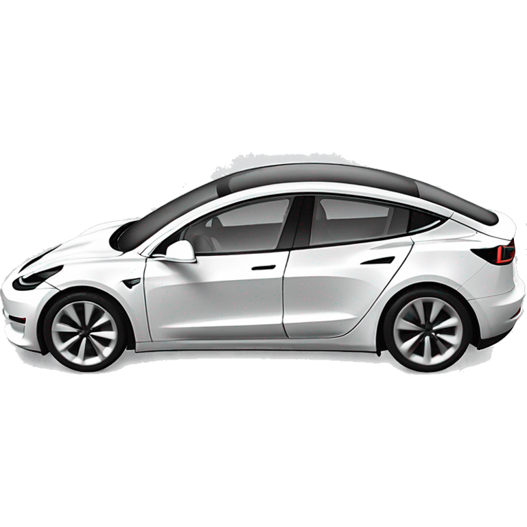 tesla model 3 in color white emoji