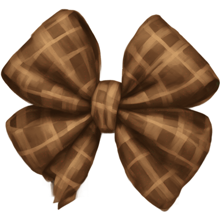 Brown plaid bow emoji