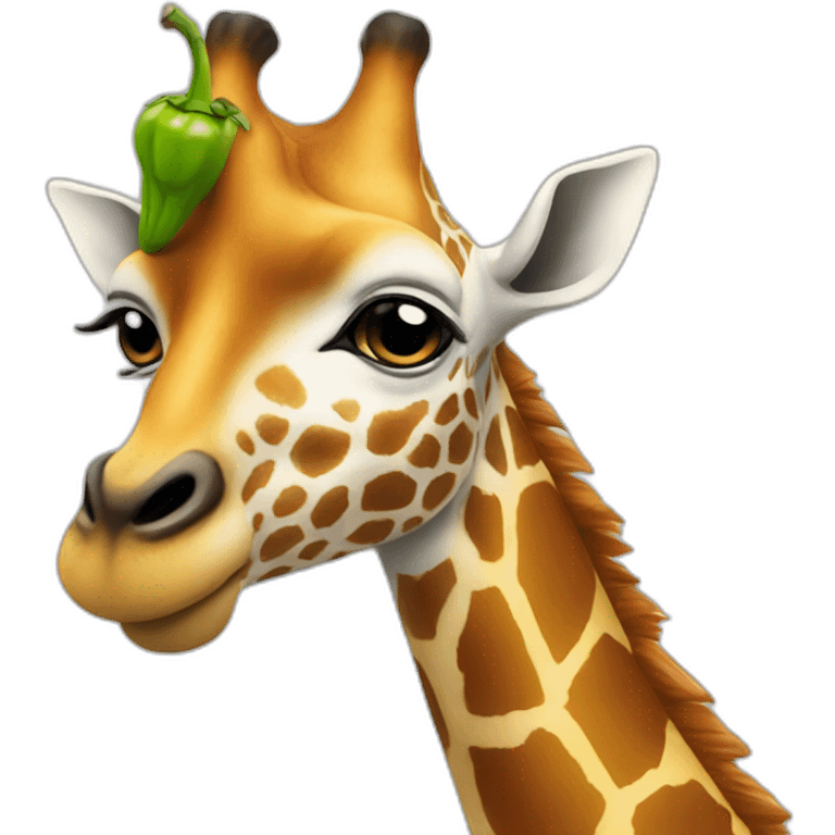 Un piment avec une girafe emoji