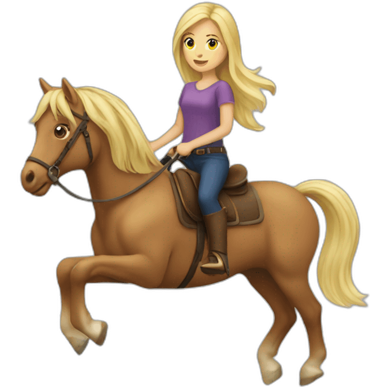 Blonde girl riding a horse emoji