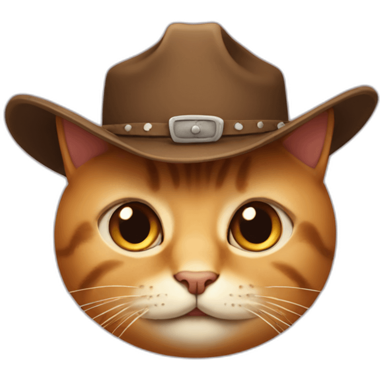 cat with a big smirk wearing a cowboy hat emoji