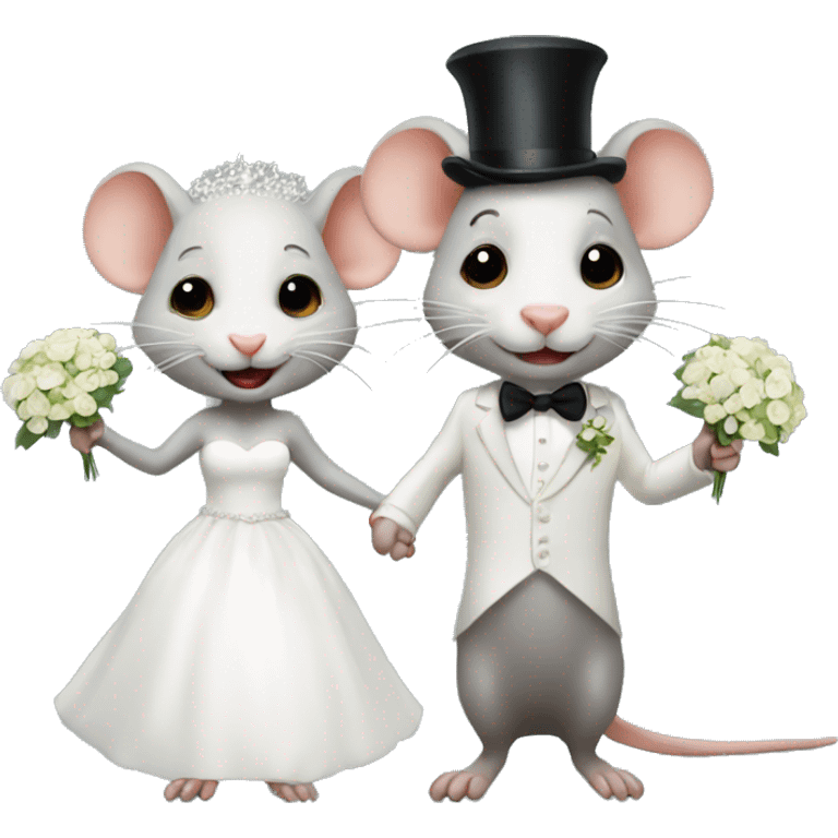 Two rats getting married emoji