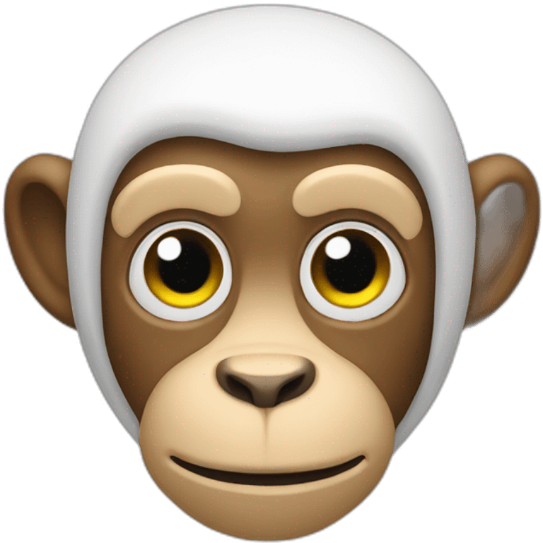 white smart flat monkey emoji